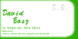 david bosz business card